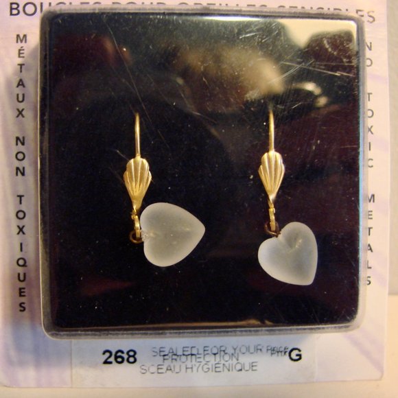 Drop Heart Earrings for Sensitive Ears Non Toxic Metals Surgical Grade NEW NWT - Picture 2 of 3